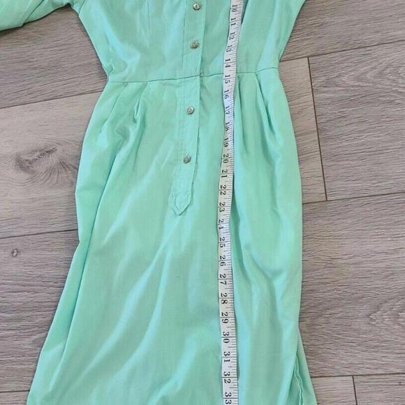 Vintage Dress 50s 60s Mint Green Vanity Fair Belt Size 5 XS pencil Sheath long - Picture 6 of 11